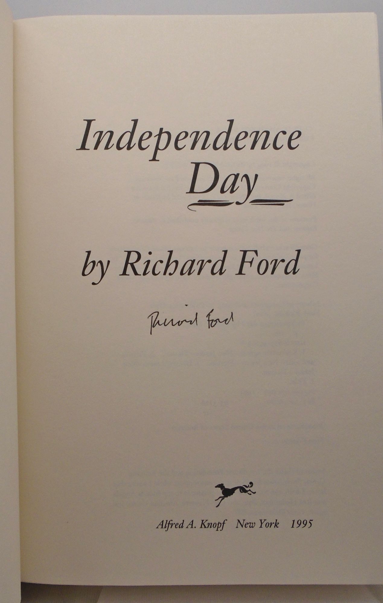 Independence Day | Richard Ford | First