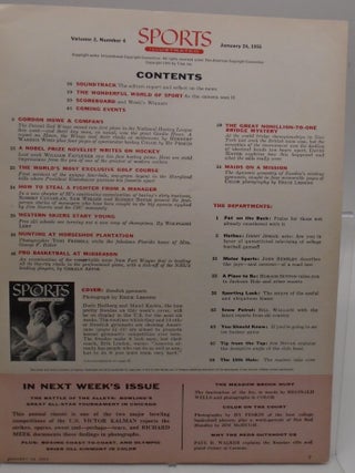 Sports Illustrated January 24, 1955 - "An Innocent at Rinkside," by William Faulkner
