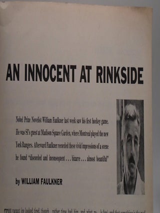 Sports Illustrated January 24, 1955 - "An Innocent at Rinkside," by William Faulkner