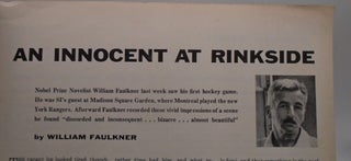 Sports Illustrated January 24, 1955 - "An Innocent at Rinkside," by William Faulkner