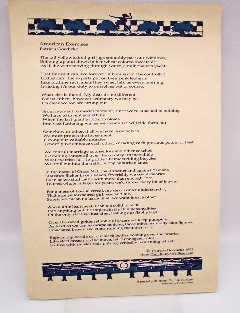 Item #361 American Exercises. Patricia Goedicke.